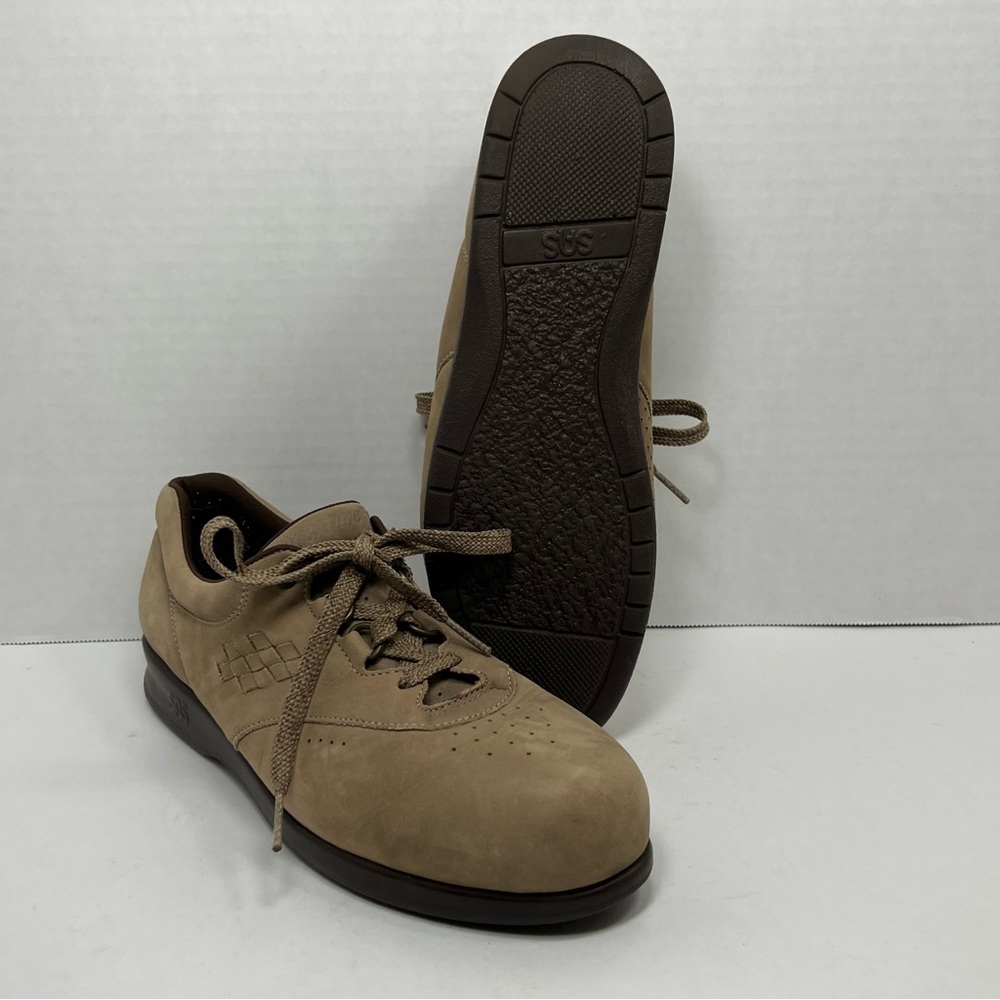 SAS FREE TIME Tan Suede Leather Lace Up Comfort Walking Shoes | Size 10